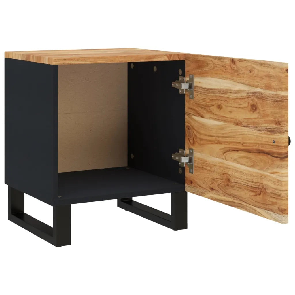 Comodino | Armadio da Notte | Mobiletto da notte 40x33x46 cm in Legno Massello di Acacia
