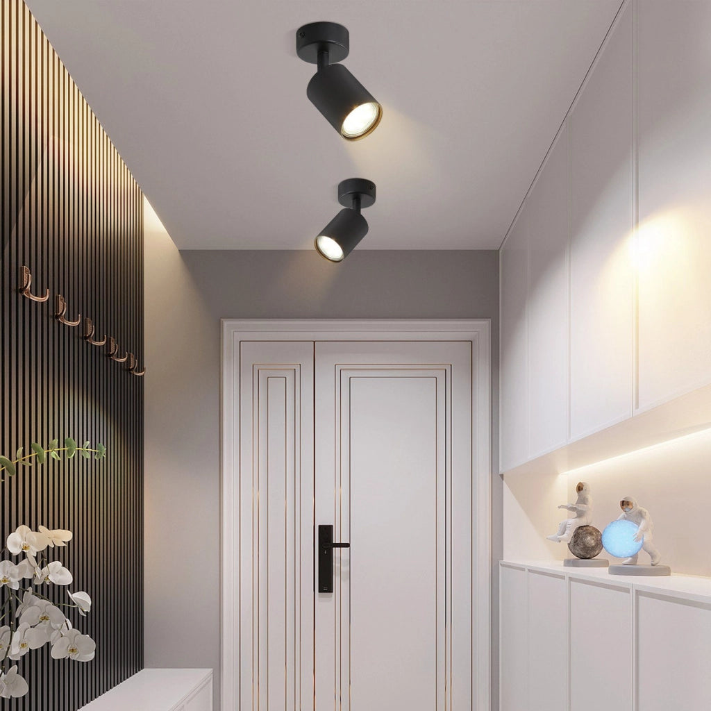 ZMH Faretto da soffitto Moderni GU10 Orientabile 350° a Parete Nero 1 Lampada per Corridoio Senza Lampadina
