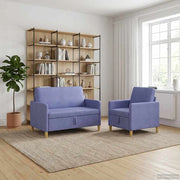 Set di Divani con Storage 2 pz Blu jeans Poliestere 3429161