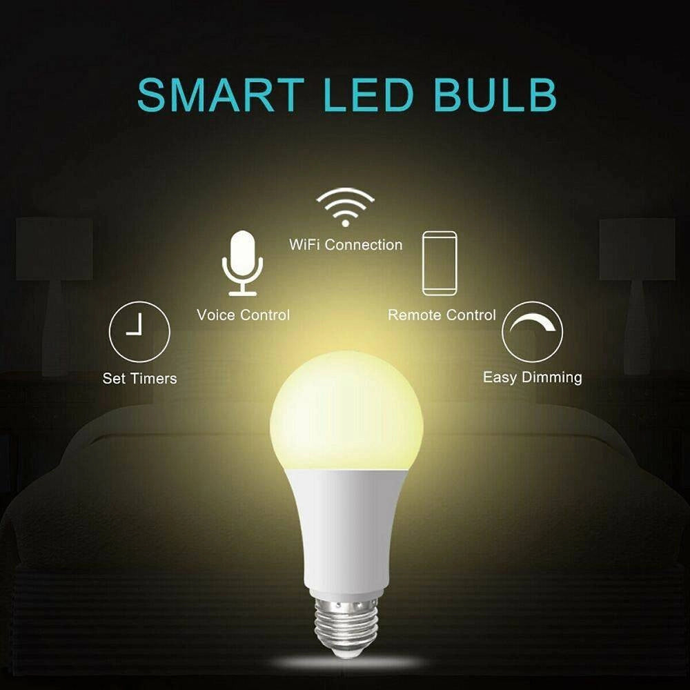Trade Shop - Lampadina Smart Led Wifi E27 10w 2700k 6400k Dimmerabile Ios Android Alexa Google -