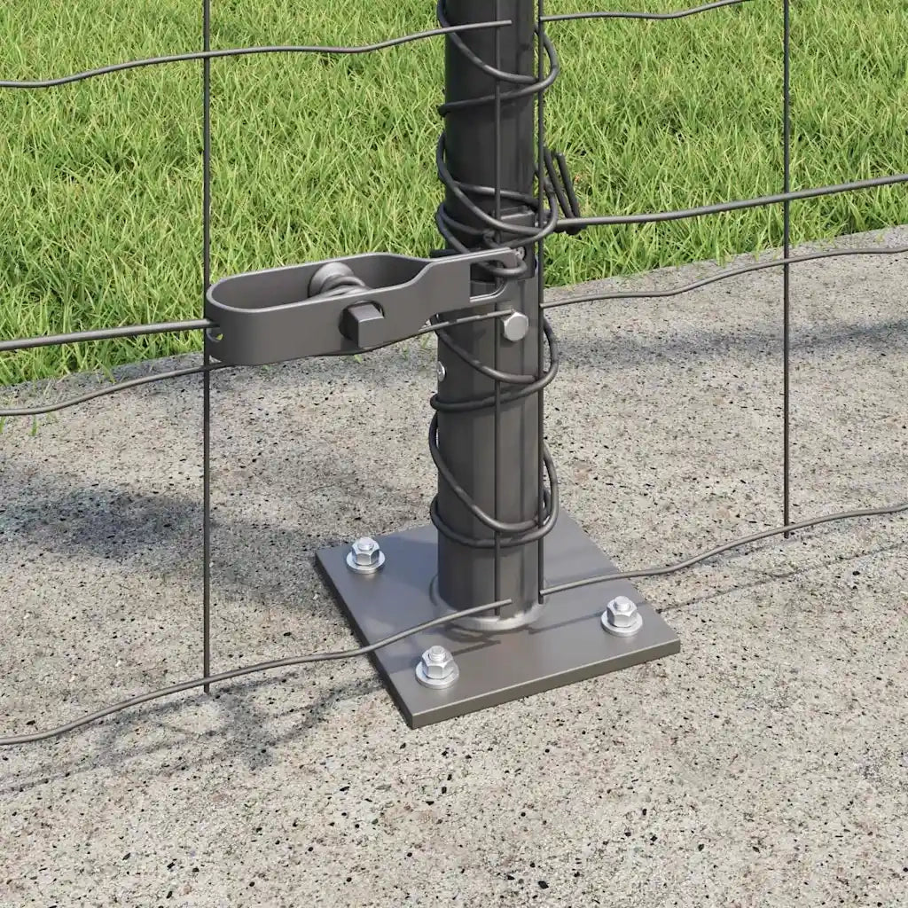 Recinzione da Giardino | Recinzione con Posto Grigio 1,4 x 10 m Acciaio e PVC