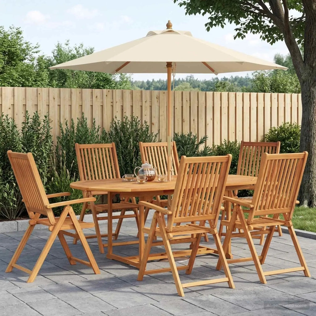 Set da pranzo da esterno con ombrellone 8 pz 3438545
