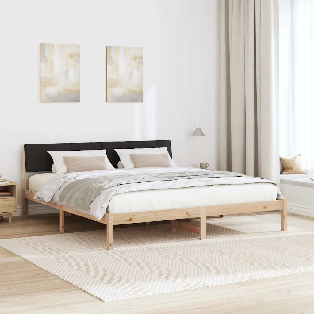 Struttura del Letto con testiera Marrone e nero 200 x 200 cm 3394330