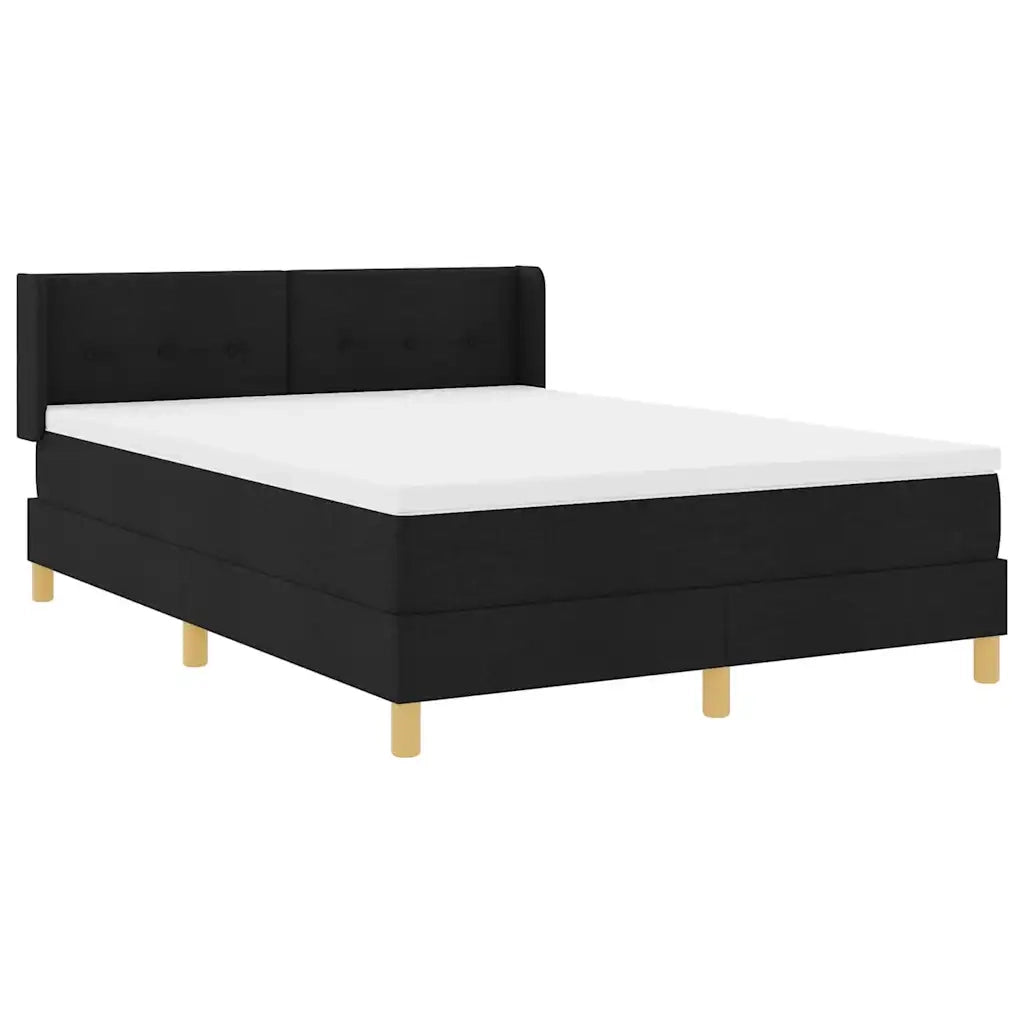 Letto a molle con materasso Nero 200 x 160 cm Poliestere