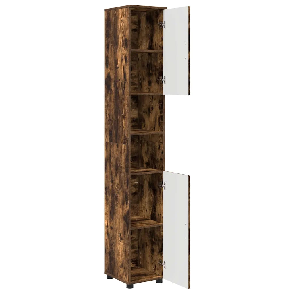Mobile da Bagno con archiviazione Rovere fumé 30 x 35 x 192 cm