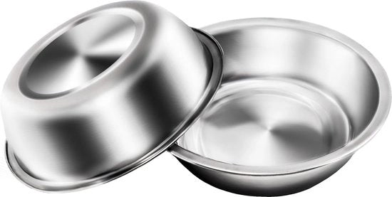 Set di ciotole in acciaio inossidabile per gatti o piccoli cani, ciotole in acciaio inossidabile per acqua e cibo, sostituzione ciotole metalliche per stazione di alimentazione per animali domestici, confezione da 2 (14 cm/5,5 pollici)