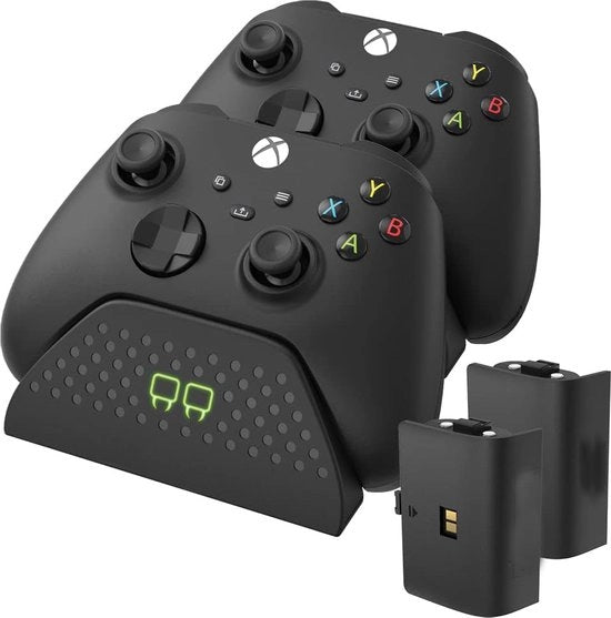Caricabatterie Duplice con 2 Pacchetti Batteria Ricaricabili - Nero per Xbox Series X-S & One