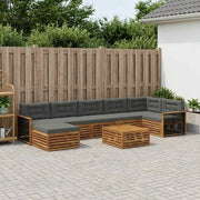 Set di divani da esterno con cuscino 8 pcs Naturale e Antracite 3383655