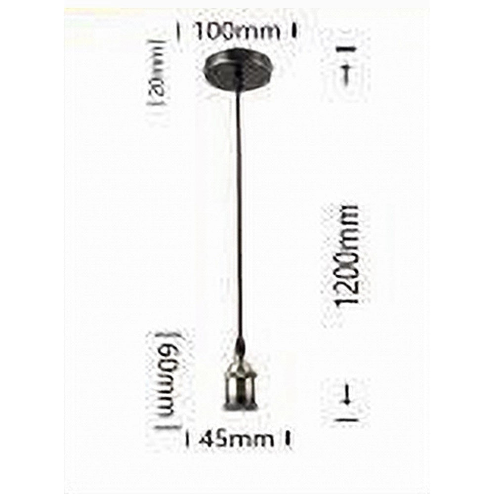 Trade Shop - Lampadario Portalampada A Sospensione Vintage Bronzo Per Lampadine E27 2mt E27-2m-v -