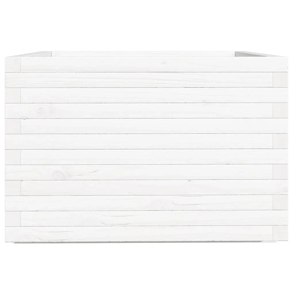 Fioriera da Giardino Bianca 70x70x49,5cm Legno Massello di Pino 3282525