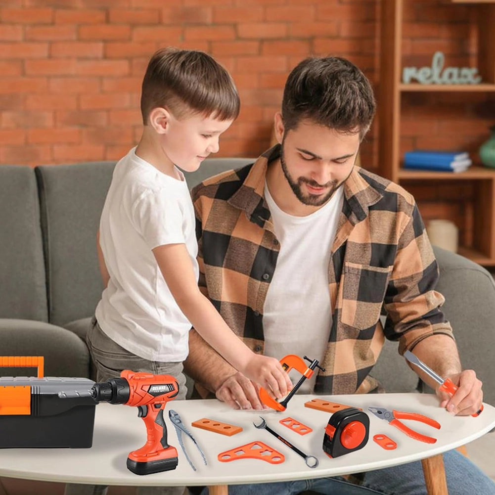 Cassetta 36 Attrezzi per Bambini con Trapano Elettrico Giocattolo Idea Regalo