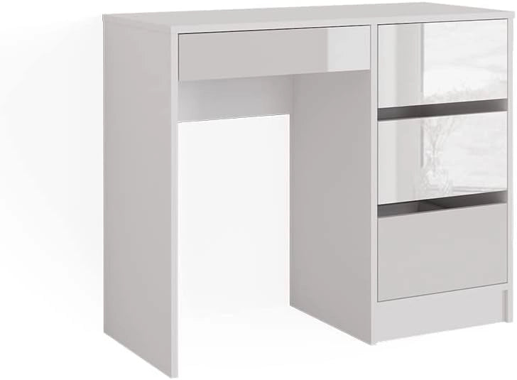 tavolo da toeletta Sherry, Bianco lucido, 90 cm senza specchio