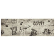 Tappeto da Cucina Lavabile Grigio Caffè 60x180 cm in Velluto 4005582