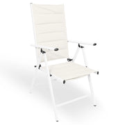 Sedia sdraio Erica in alluminio reclinabile in textilene bianco latte