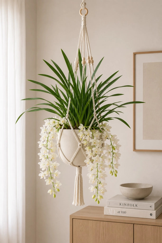 Gardenaria Cymbidium white 'Ice cascade' - Pianta da interno ornamentale Altezza: 60 cm (vaso 14)
