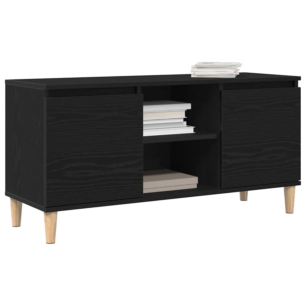 Mobile TV Rovere Nero 102 x 35 x 50 cm Legno multistrato 862584
