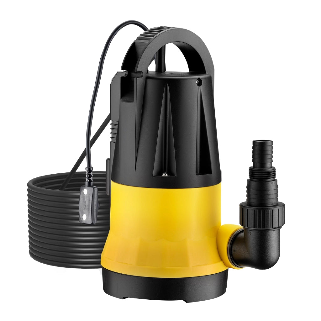 Pompa sommersa con sensore 400 W, pompa a immersione per acque chiare con 2 modalità di funzionamento, 7300 l/h, prevalenza 7,5 m, profondità 7 m
