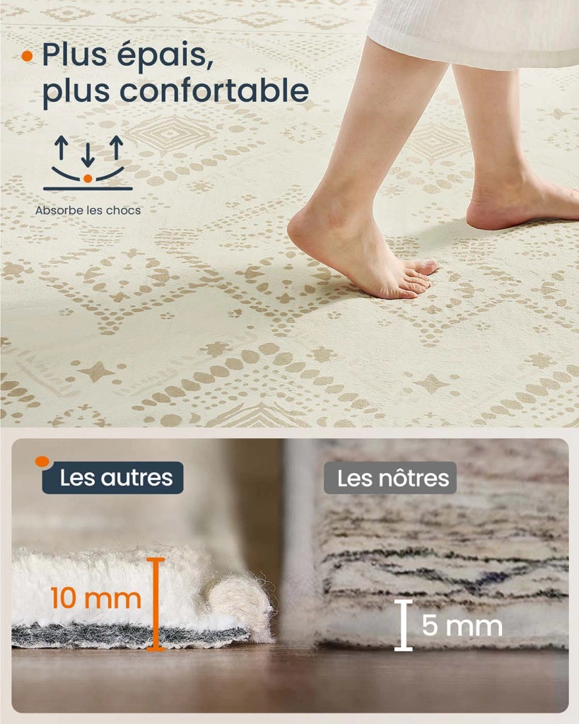 Tappeto decorativo tappeto per camera da letto 160 x 230 cm tappeto per soggiorno tappeto antiscivolo per soggiorno lavabile in lavatrice stile bohémien beige sabbia 12_0006095