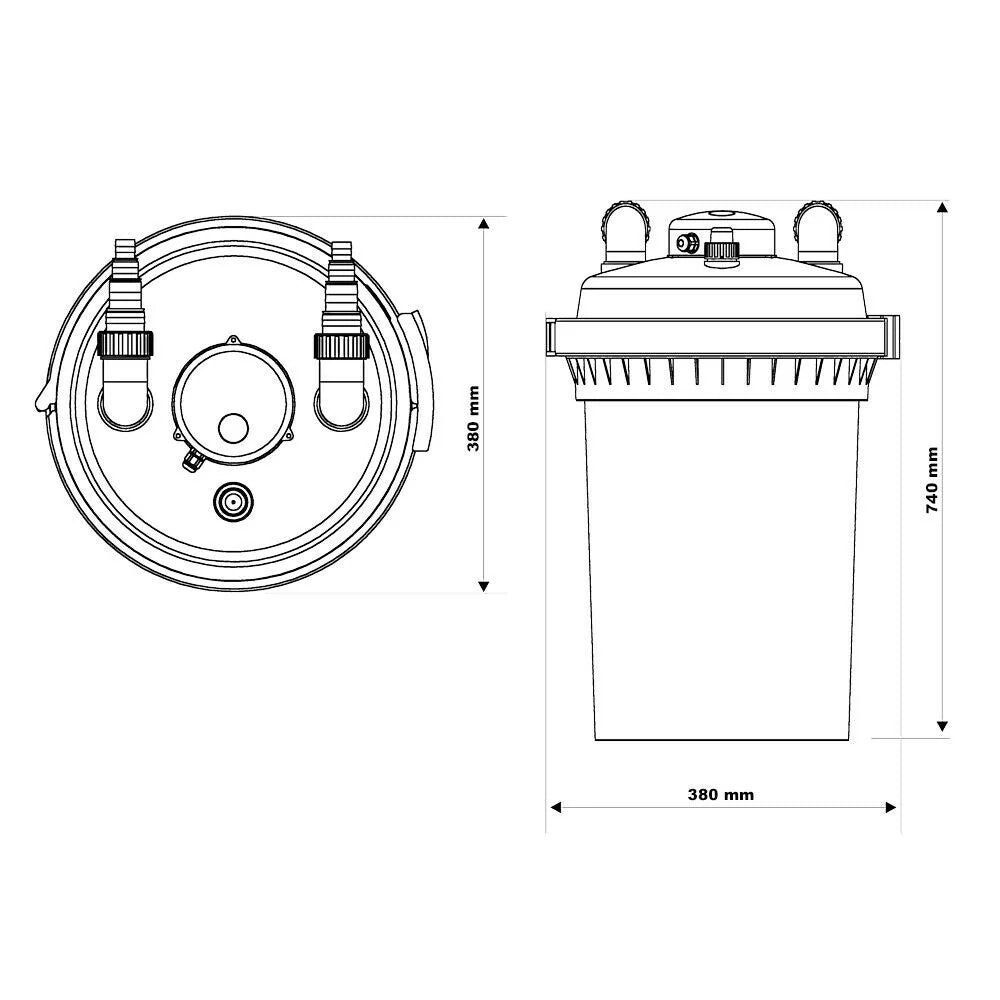 Filtro e sterilizzatore a pressione UVC da 18 watt per stagni fino a 30.000 litri (16_0001959)