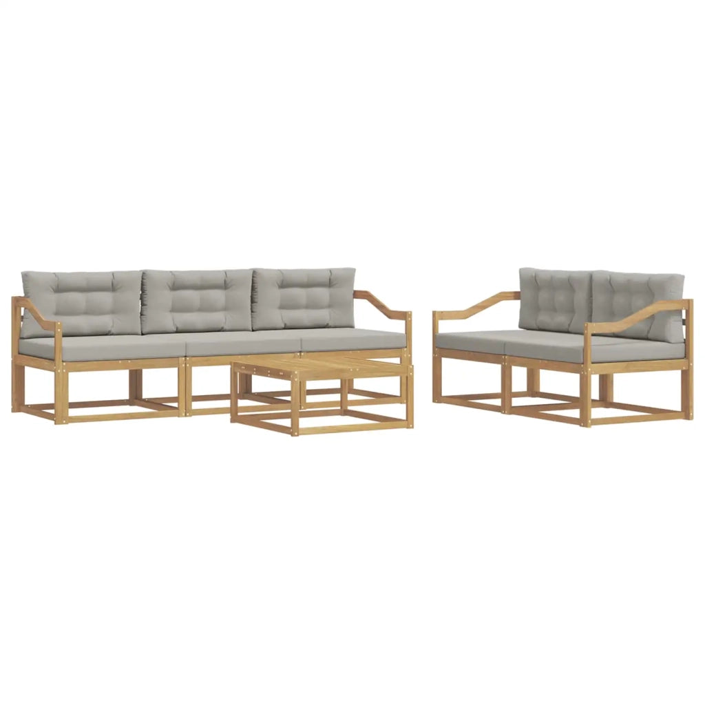 Set di divani da esterno 6 pcs Bianco e Grigio Chiaro 3386075