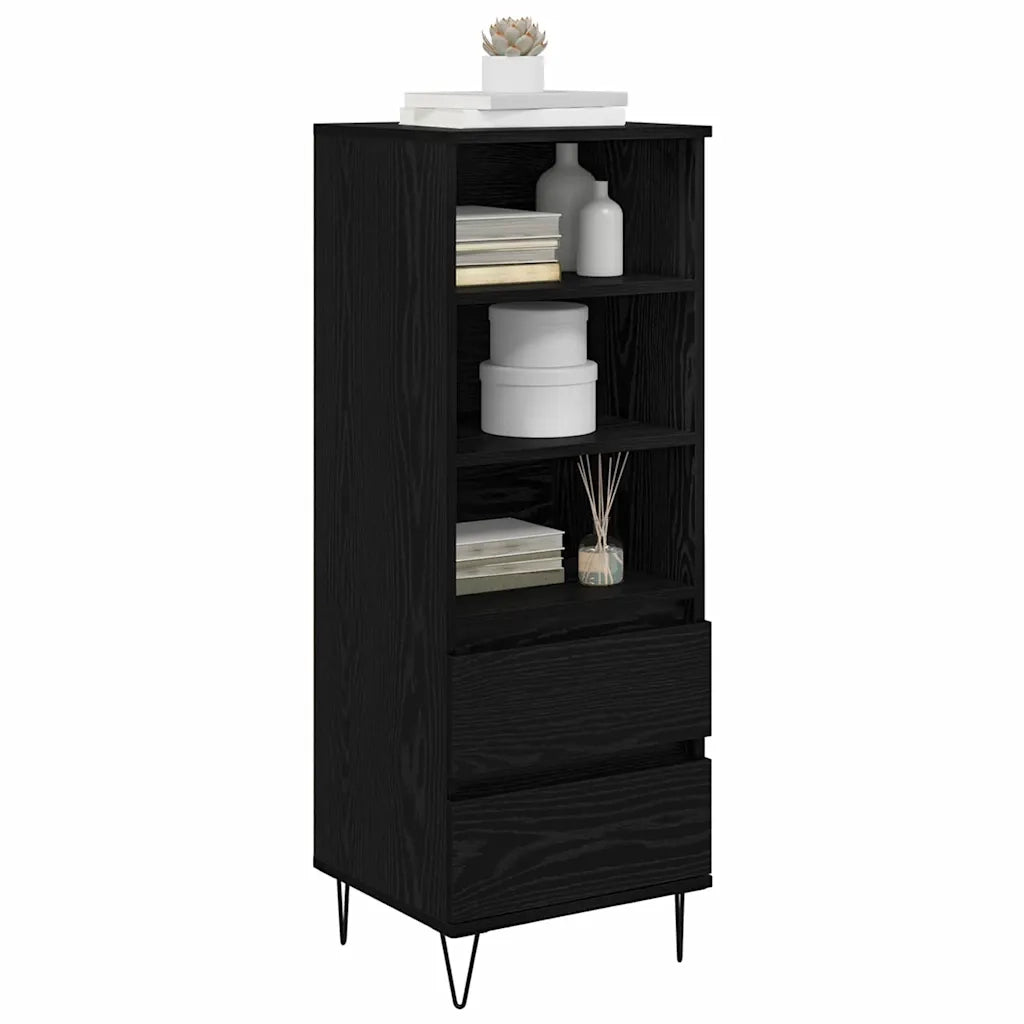 Credenza | Madia | Buffet da pranzo | Armadio da pranzo Rovere Nero 40 x 36 x 110 cm Legno multistrato