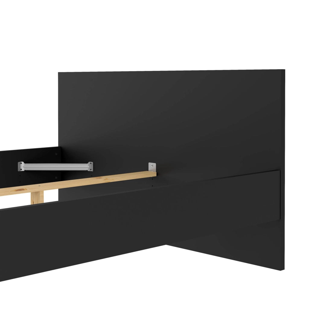 Letto piazza e mezza Gustava, Sommier per camera da letto, Giroletto per stanza, Struttura porta materasso, 197x146 h80 cm, Nero