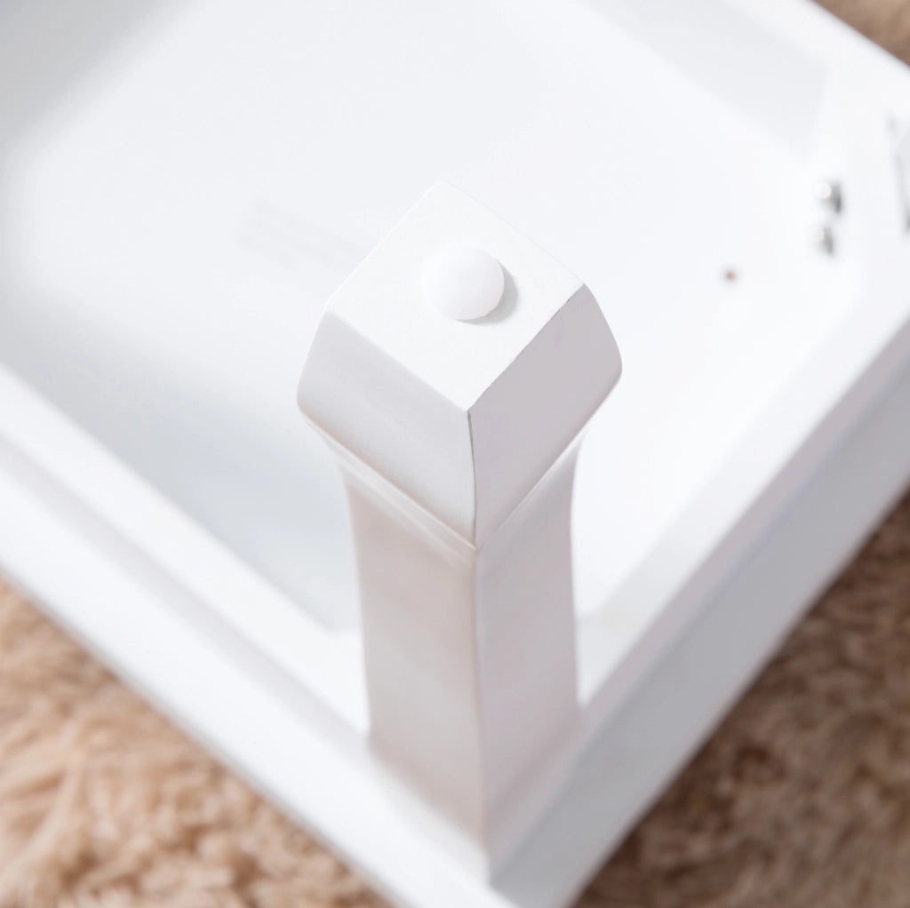 Sgabello da toeletta bianco in legno massello