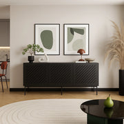 Madia Stilo, Credenza un Ripiano, 150.5x42x75h cm Nero