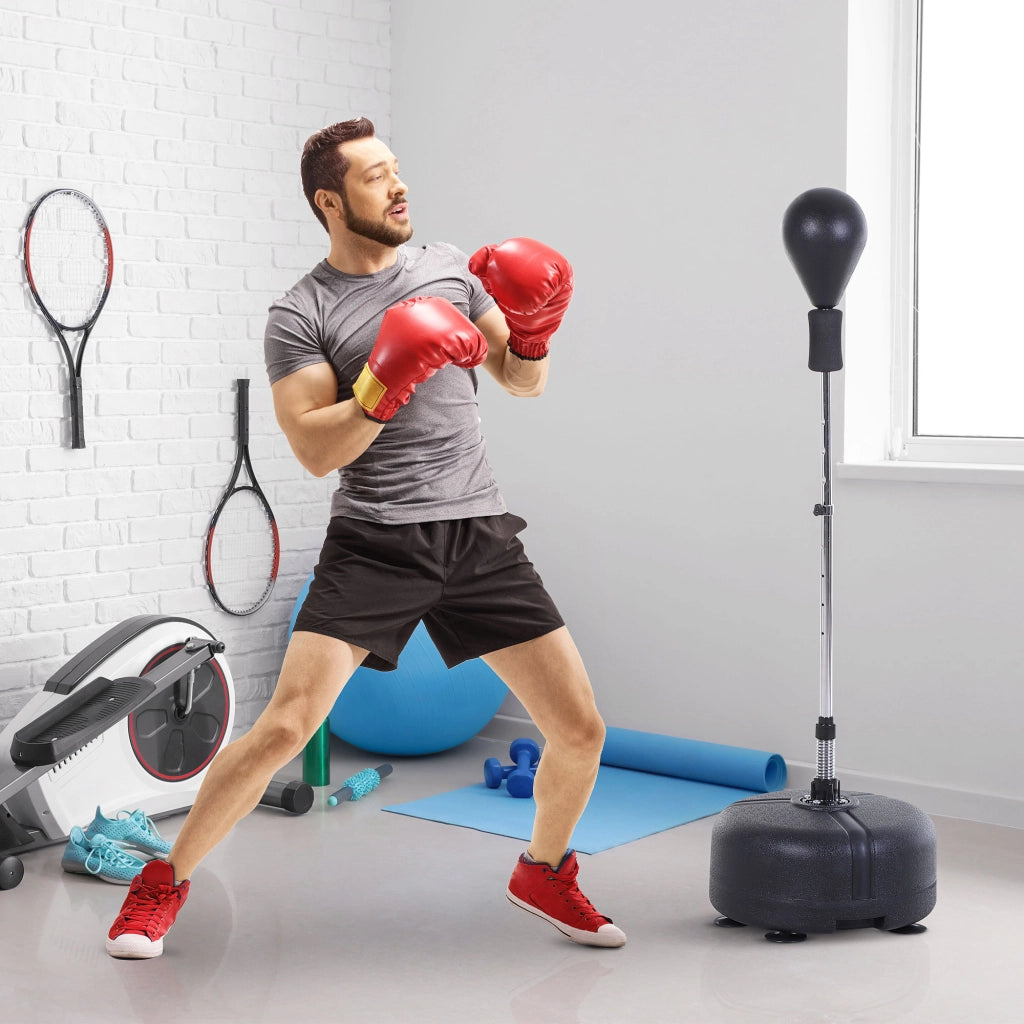 Sacco da Boxe da Terra con Base Riempibile ¨C zephmum ¨C Nero, Altezza Regolabile 136-154 cm