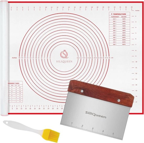 Mat di silicone per forno - 27,5 x 20 pollici, resistente al calore e antiaderente, con schiuma per impasto e spazzola