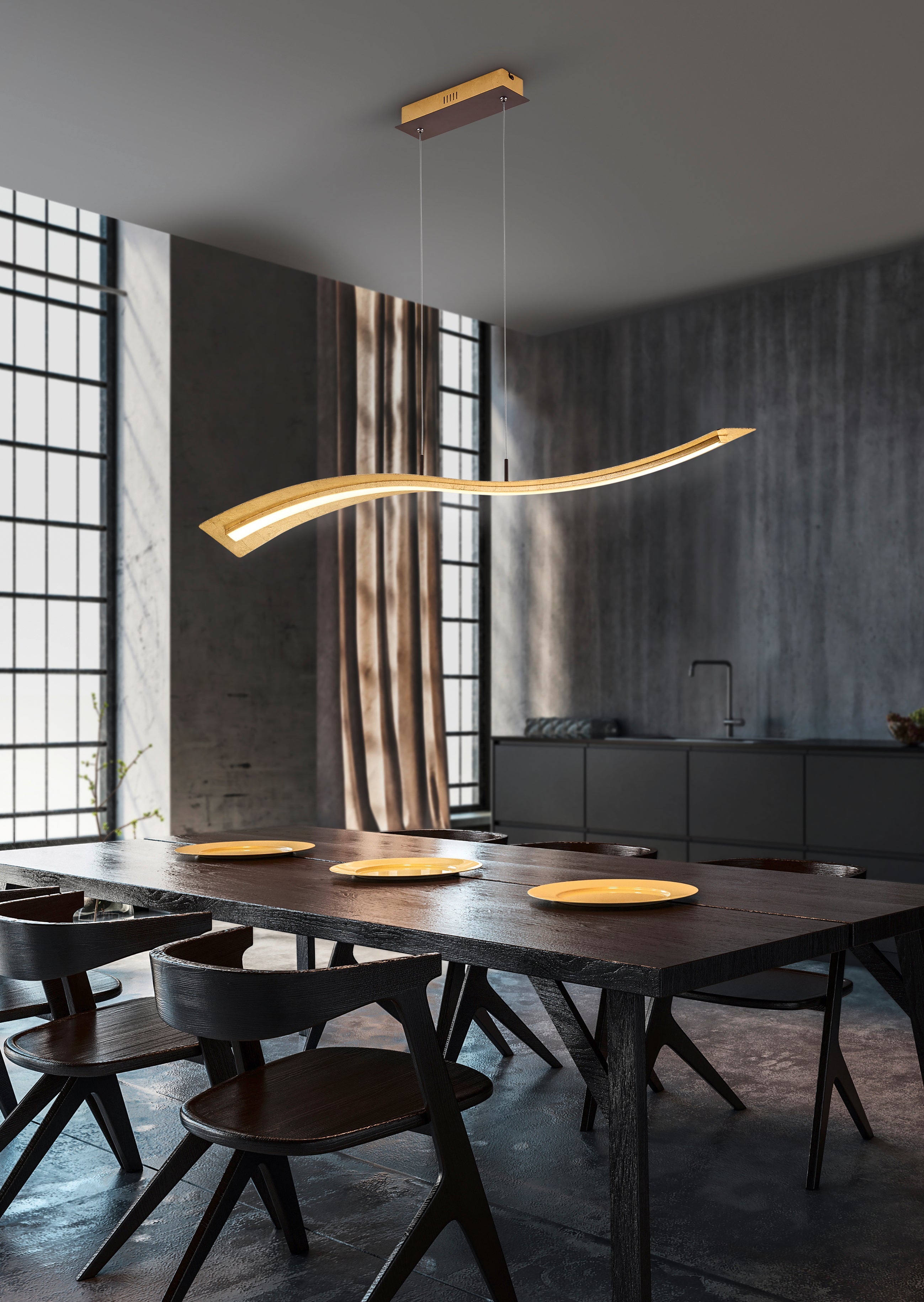 Lampada a Sospensione da Interno a LED in Metallo Oro