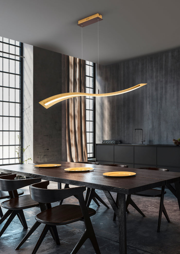 Lampada a Sospensione da Interno a LED in Metallo Oro