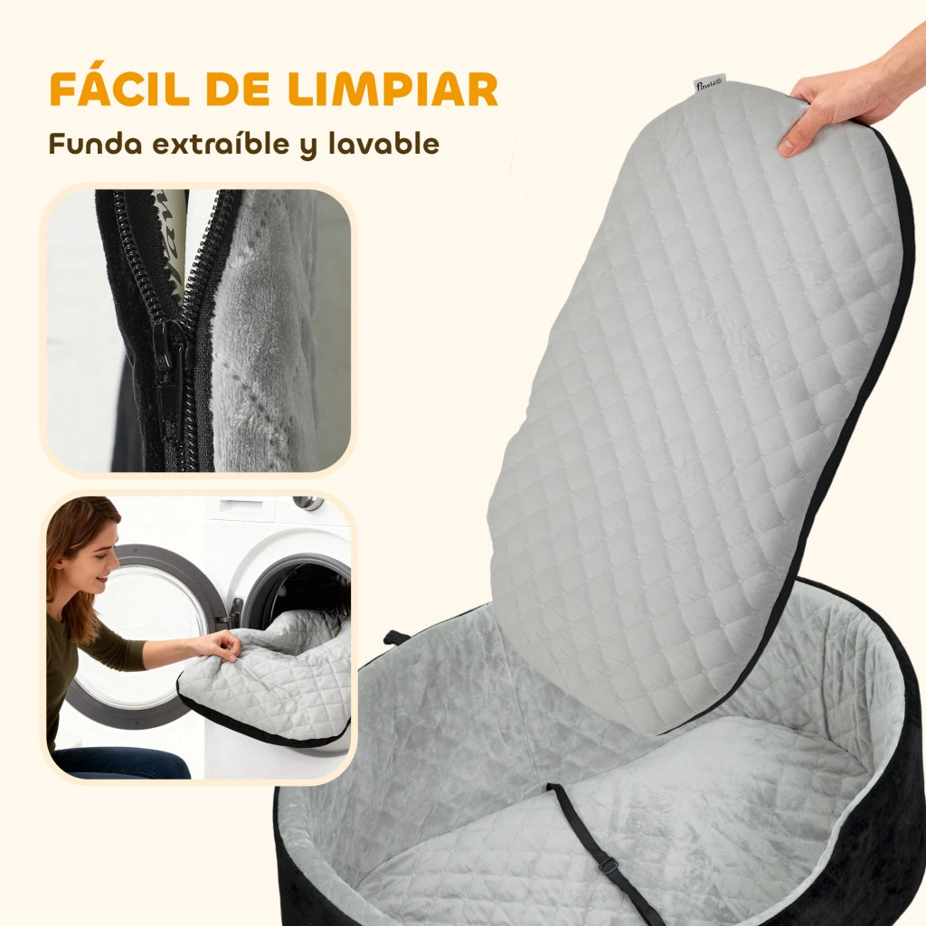 Sedile Auto per Cani ¨C Zephmum ¨C Nero con Base Antiscivolo