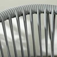 Set da Giardino con 2 Poltrone e Tavolino da Caffè in Rattan PE con Cuscini, Grigio