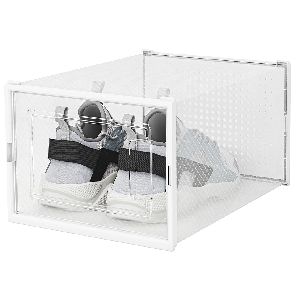 Kit 12 Scatole Portascarpe Impilabili Salvaspazio 35x25x19 cm Ventilate Multiuso