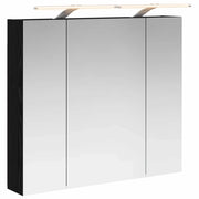 Mobiletto per specchio da Bagno | Armadio da bagno Rovere Nero 80 x 14.5 x 70 cm