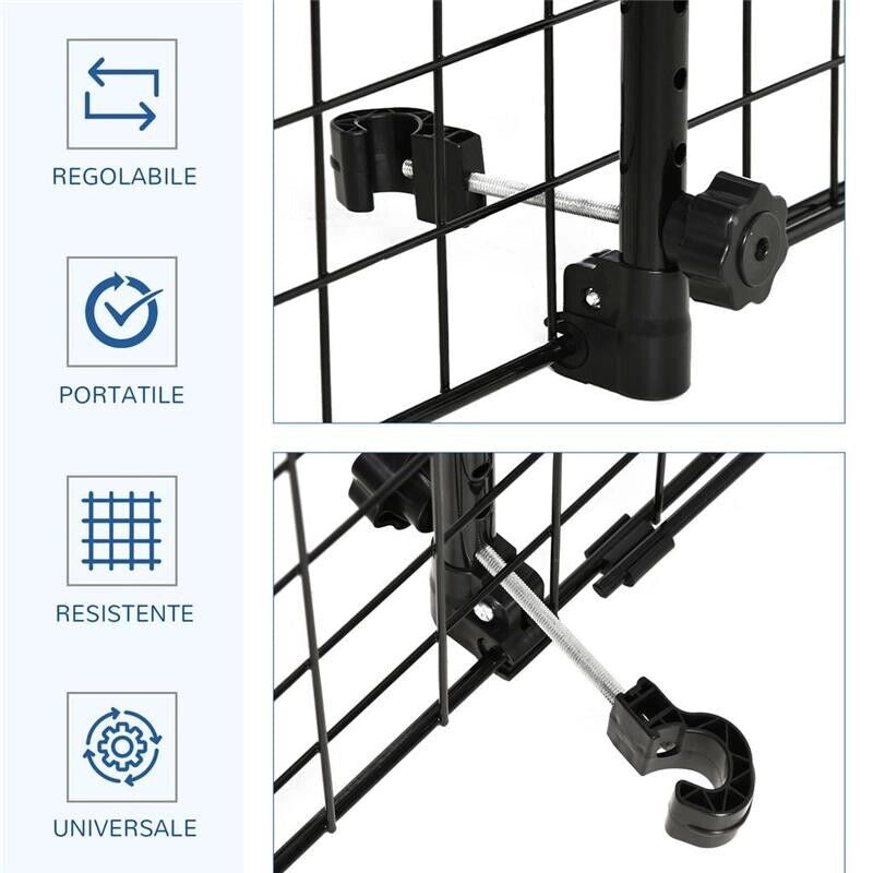 DIVISORIO AUTO PER CANI, BARRIERA REGOLABILE UNIVERSALE, 91-152 X 30 CM, NERO