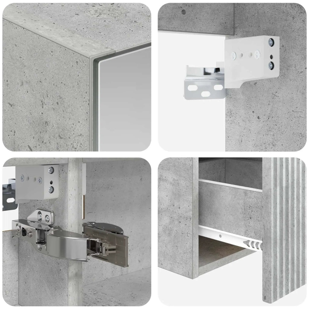 Set di Armadi da Bagno 4 pcs Grigio Cemento 3406498