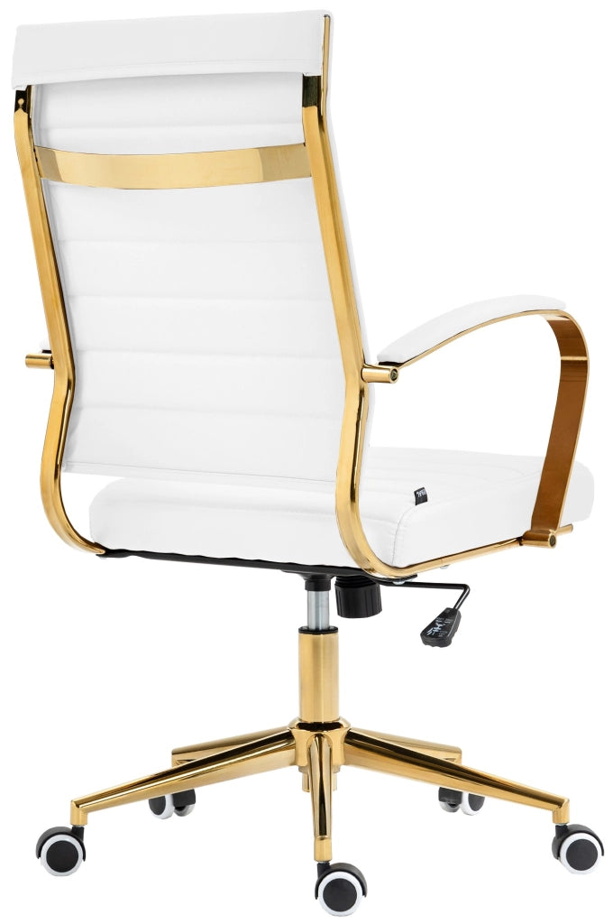 Sedia da ufficio in similpelle Havanna bianco