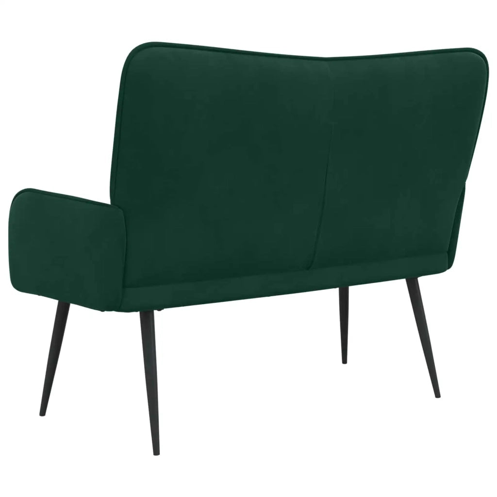 Sofa a Due Posti Verde Scuro 115 x 61 x 87 cm Velluto 42028962