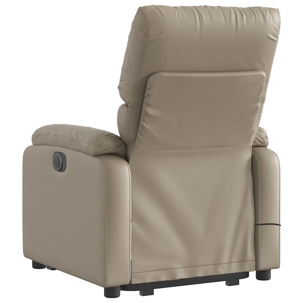 Poltrona Alzapersone Massaggi Reclinabile Cappuccino Similpelle 3204899
