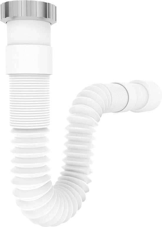Slang di scarico flessibile - 1 1/2 pollici - 320 a 880 mm - adatto per lavandini