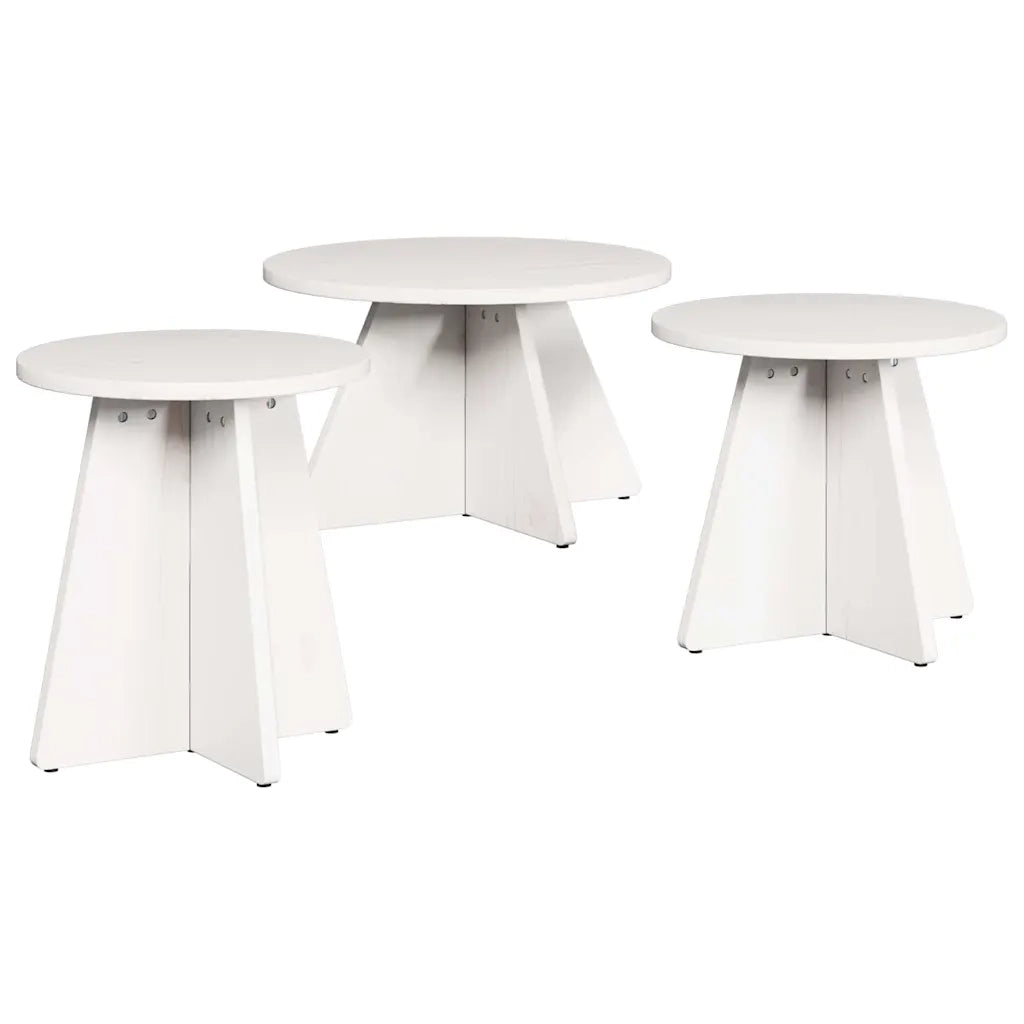 Tavolino da salotto 3 pcs Bianco 873539