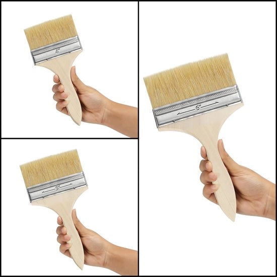 Set di pennelli per verniciare a sbalzo riutilizzabili - 6 pezzi - 3 misure 10/16-15/24 cm - per chip, silicone, gesso, verniciatura a sbalzo, pennelli per verniciare