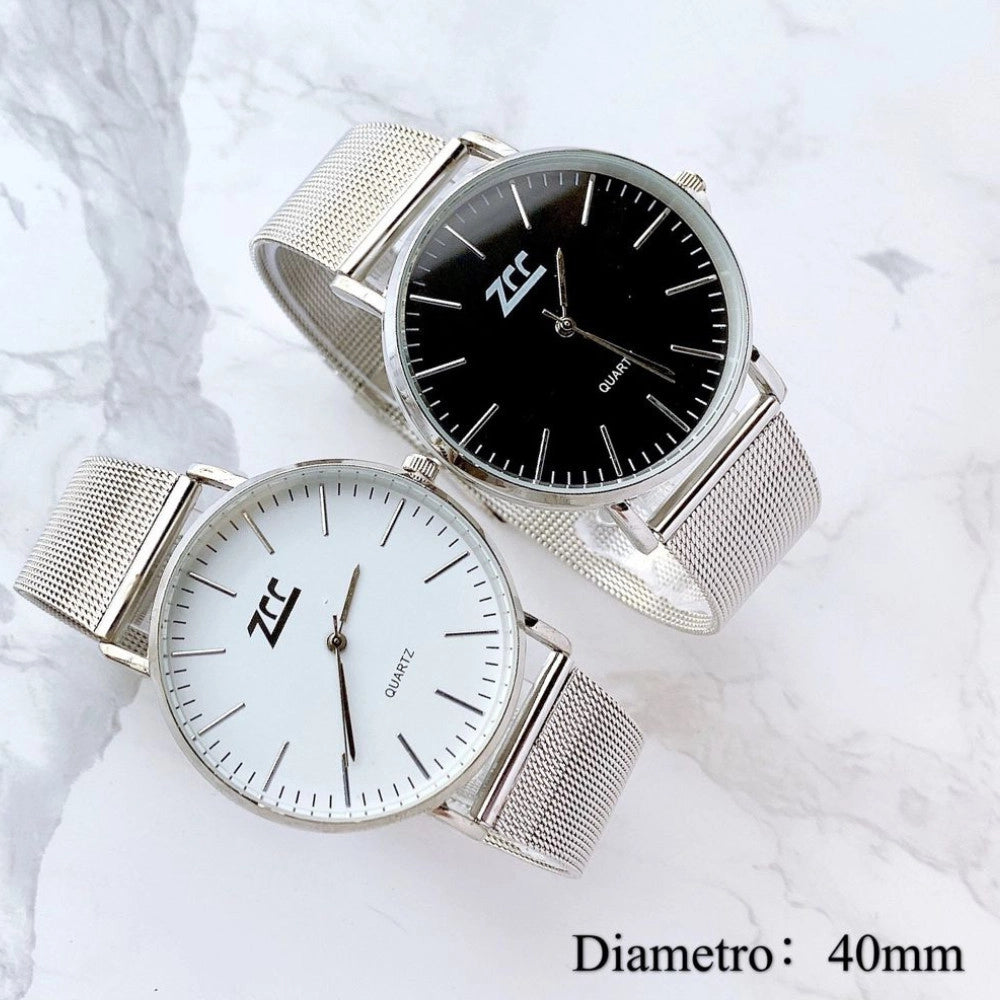 Trade Shop - Orologio Uomo Elegante Acciaio Minimal Cinturino Milanese 40mm -