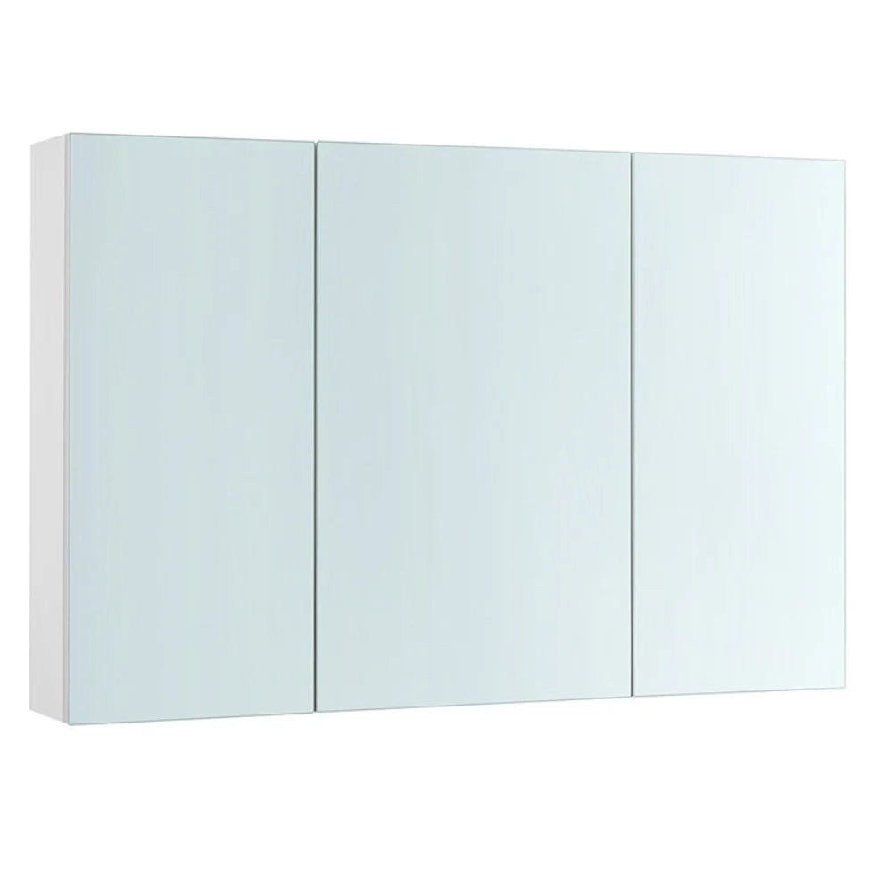 Mobiletto da bagno a muro con specchio mobiletto a 3 ante 60 x 15 x 55 cm con ripiano regolabile bianco moderno 12_0004042