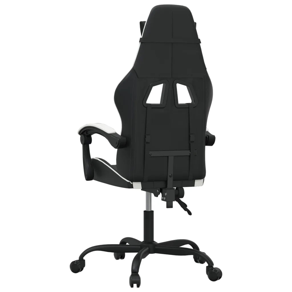 Sedia da Gaming Girevole Nero e Bianco in Similpelle 349596