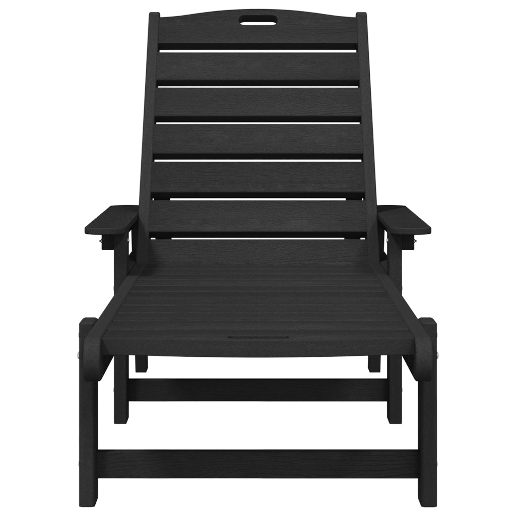 Lettini Prendisole 2 Pezzi Nero 162x53x98,5 cm HDPE