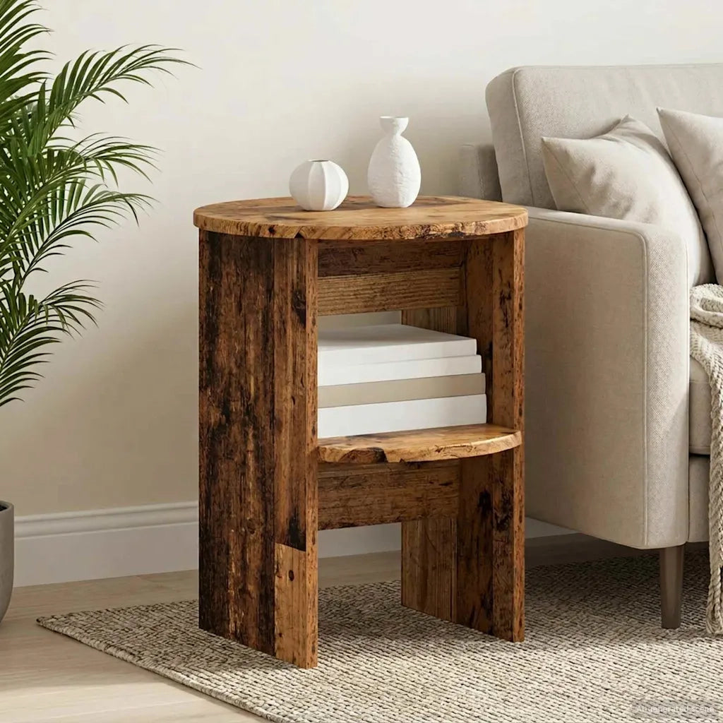 Mobile laterale 2 pcs Legno vecchio Ø40 x 50 cm