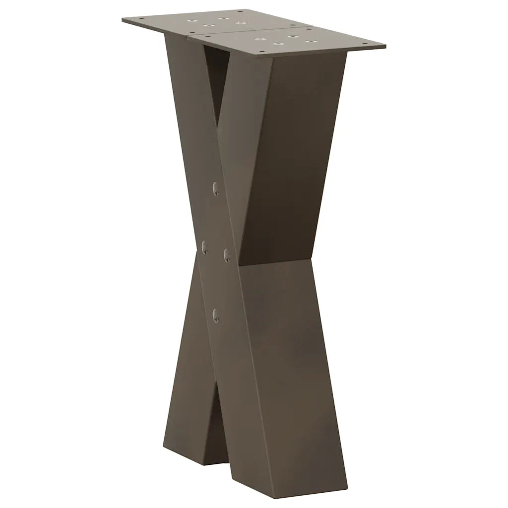 Gambe per Tavolino da Caffè a Forma di X 2 pz Acciaio Naturale 28x(42-43) cm Acciaio 4012951